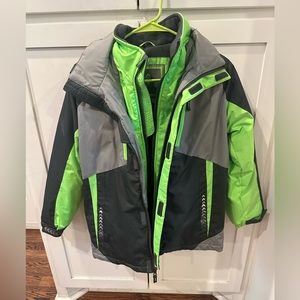 Boys winter jacket with removable hood.